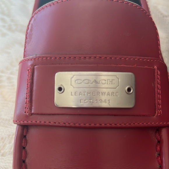 Coach Red Leather Loafers - Picture 15 of 16